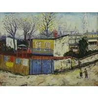 Élisée Maclet, Paris Street Scene, Oil on Canvas