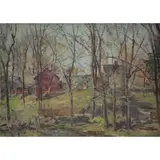 Robert Emmett Owen, New England Landscape with Houses