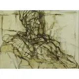 Claude Weisbuch, Clown a la Colerette, 1961, Oil on Canvas "Clown a la Colerette" 1961
