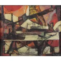Lily Schuff, Abstract Composition, Oil on Canvas