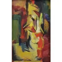 Beulah Stevenson, Still Life with White Vase, Oil on Canvas "Still Life with White Vase"