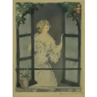 Spring by Louis Icart, Etching "Spring" From the "Four Seasons", sold Jun 2016