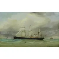 William Daniel Penny, Steamship, Oil on Canvas