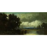 Julie Beers, Hudson River School Landscape with Cattle, Oil on Panel