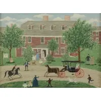 Albert W Davies, Wayside Inn, Oil on Board