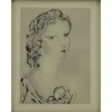 La Jeune Fille a la Rose by Leonard T Foujita, Drypoint Etching "La Jeune Fille a la Rose", sold May 2016