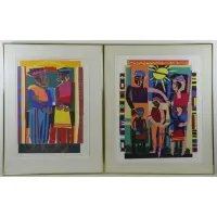 Lloyd McNeill, Rainbow People, Two Color Lithographs