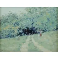 Figures in a Meadow by Andre Gisson, Oil on Canvas, sold May 2016