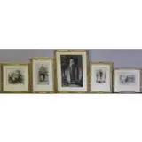 Hedley Fitton, St Hilaire, Poitiers, 5 Signed Etchings