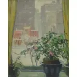 Maud Mary Mason, Still Life in Windowsill, Oil on Canvasboard