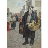 Tully Filmus, Bagel Vendor, Oil on Canvas