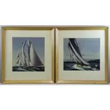 Sándor Bernáth, Sandor Bernath (Hungarian/ American, active in New York, 1892 - 1984), 2 Watercolors of Sailboats