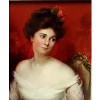Carl Blenner, Van Dyke Panel Manufacturing Co, Oil on Panel Portrait of a Beauty