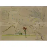 Le Cheval et le Loup (The Horse and the Wolf) by Salvador Dalí, Color Etching, sold Jul 2015