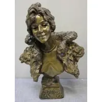 Emmanuel Villanis, Parisenne, Art Nouveau Bronze Bust, "Parisenne"