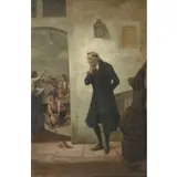 Adolf Oberländer, School Master Peering into Classroom, Oil on Canvas