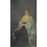 Wilhelm Heinrich Funk, Portrait of Madame McKinnon, Oil on Canvas
