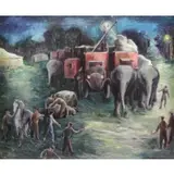 Vermandel Griswold, Circus Scene, Oil on Canvas
