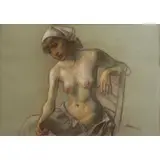 Robert Brackman, Seated Nude, Pastel on Paper