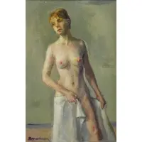 Robert Brackman, Study #27, Oil on Canvas of a Nude