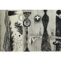Yohanan Simon, Abstract Interior / Exterior Scene, Ink on Paper
