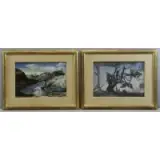 Samuel Bak, Two Surrealist Landscapes