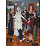 Peter Vintila, Wedding Scene, Oil on Canvas