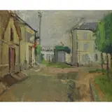 Zygmunt Szreter, Impressionst Street Scene, Oil on Canvas