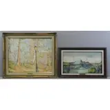 Simon Donikian, Spring in Central Park, Two Oils on Canvas