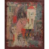 Kim Heung-Sou, Untitled Abstract Head Among Buildings, 1958 Oil on Canvas