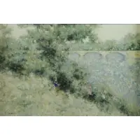 Meadow by a Bridge by Andre Gisson, Oil on Canvas, sold Jun 2015