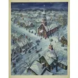 Lionel S. Reiss, Winter Village Scene, Watercolor and Gouache