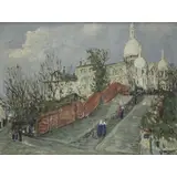 Alphonse Quizet, Montmartre, Paris Street Scene, Oil on Board