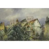 Tom Dudley, The Merchant Adventurers, Watercolor "The Merchant Adventurers' Hall, York." Signed and titled lower left