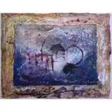 David Dodsworth, In the style of primitive cave painting, Abstract Mixed Media