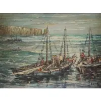 Dolf St Louis, Fishing Boats, OIl on Canvas