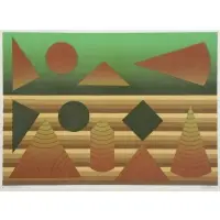Maria Mesterou, Maria Mesterou (Romanian/French, 20th C), Abstract Geometric Screenprint