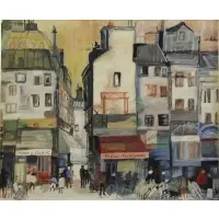 R. J Bellucci, Rue Souval, Oil on Canvas