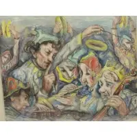 John Wenger, Musical Clowns, Casein on Paper