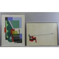 Nadine Prado, Untitled, Two1969 Abstract Gouaches on Paper