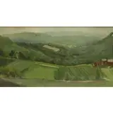 Coleman. Oil on Board, Farm Landscape