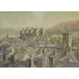 Handen, Dennis Handen / Conway, Ink and Watercolor of Conway, Wales