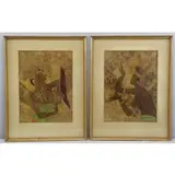Piko. Two Woodcuts Siska, of Dancers in Traditional Costume