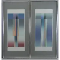 Evelyn B Johnson, Doric Game XIII, Two Screenprints "Doric Game XIII" and "Doric Game XV"