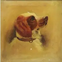 L Mickley, Portrait of a Dog, Oil on Canvas