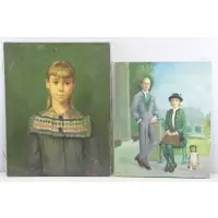 Untitled by Rudolf Bernatschke, Two Oil on Canvas Portraits, sold May 2015