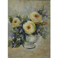 Francis Daution, Bouquet of Flowers, Watercolor / Gouache on Paper