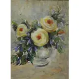 Francis Daution, Bouquet of Flowers, Watercolor / Gouache on Paper