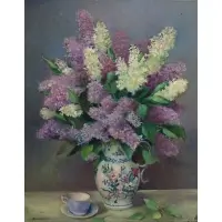 Rudolf Anton Bernatschke (Austrian/American, 1913) by Rudolf Bernatschke, Oil on Canvas Still Life of Flowers, sold May 2015