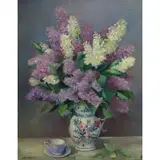 Rudolf Bernatschke, Rudolf Anton Bernatschke (Austrian/American, 1913), Oil on Canvas Still Life of Flowers